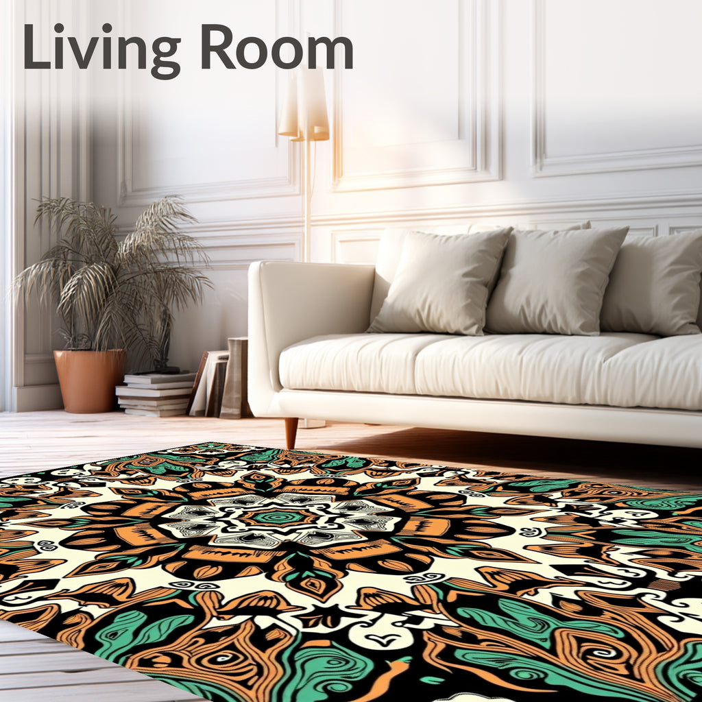 Bold Floral Mandala Style Rug