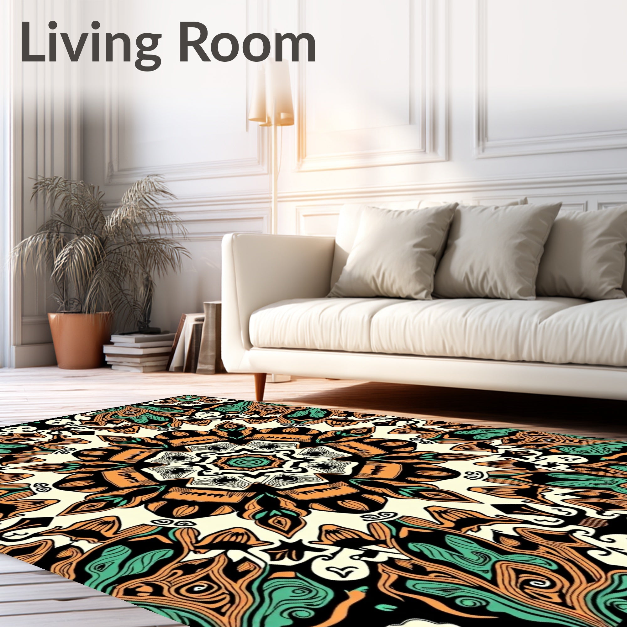 Bold Floral Mandala Style Rug