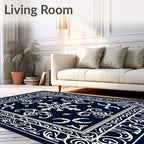 Ornate Floral Scrollwork Pattern Rug