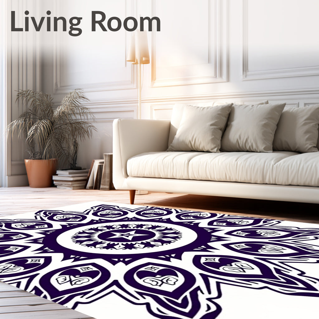 Intricate Star Mandala Design Rug