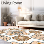 Abstract Floral And Geometric Design Rug