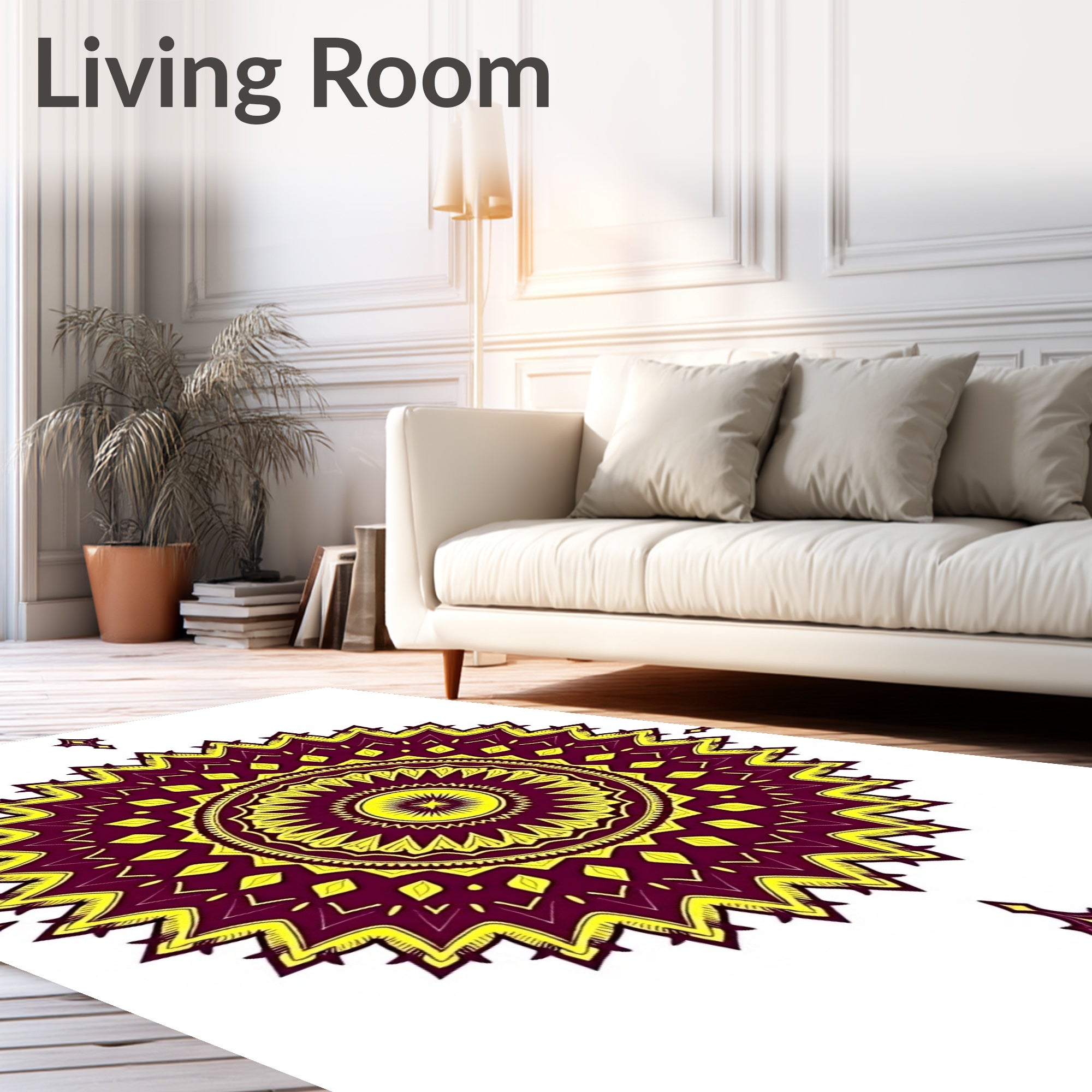 Bold Tribal Mandala Pattern Rug