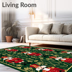 Red Nutcracker Emerald Gold Ornament Rug