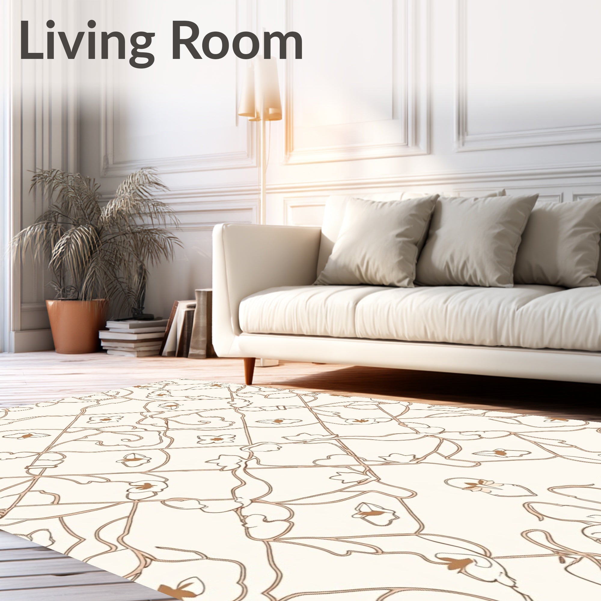 Elegant Floral Diamond Pattern Rug