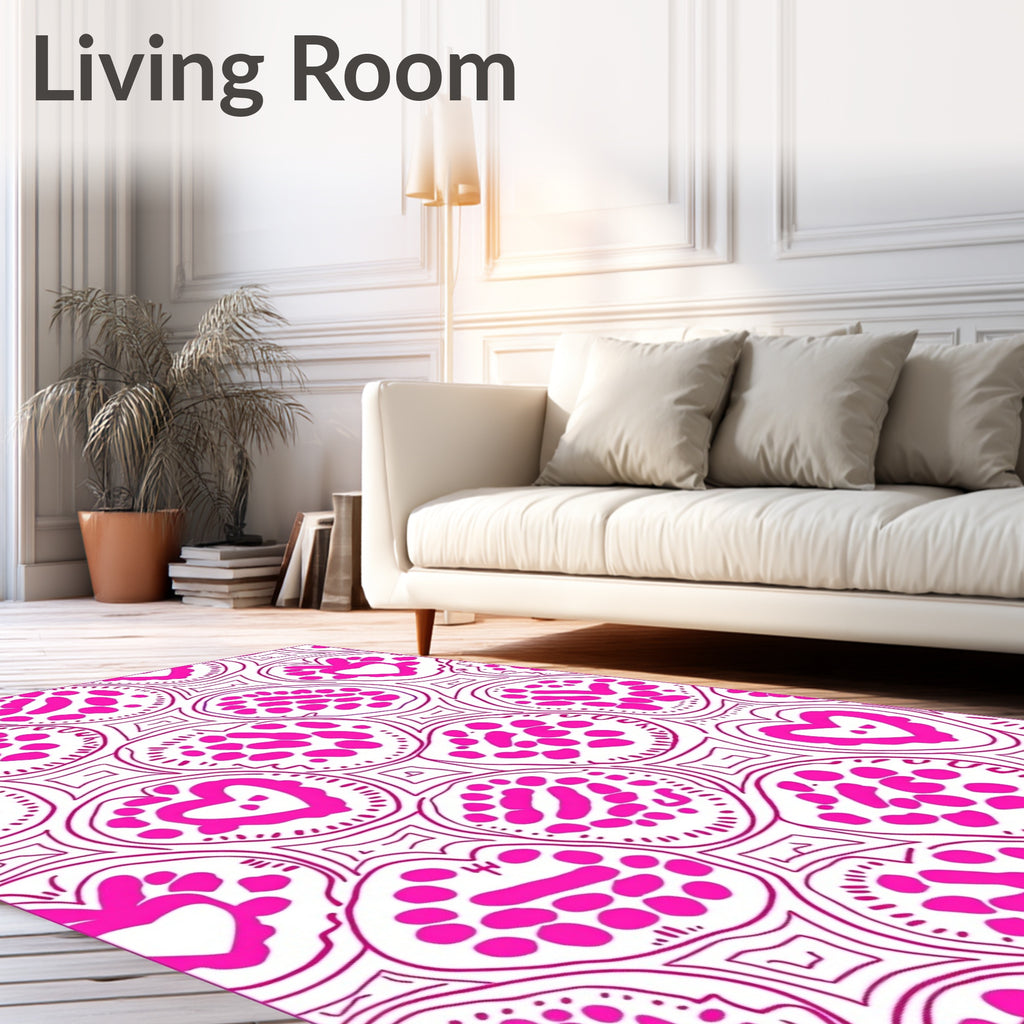 Whimsical Heart Dot Pattern Rug