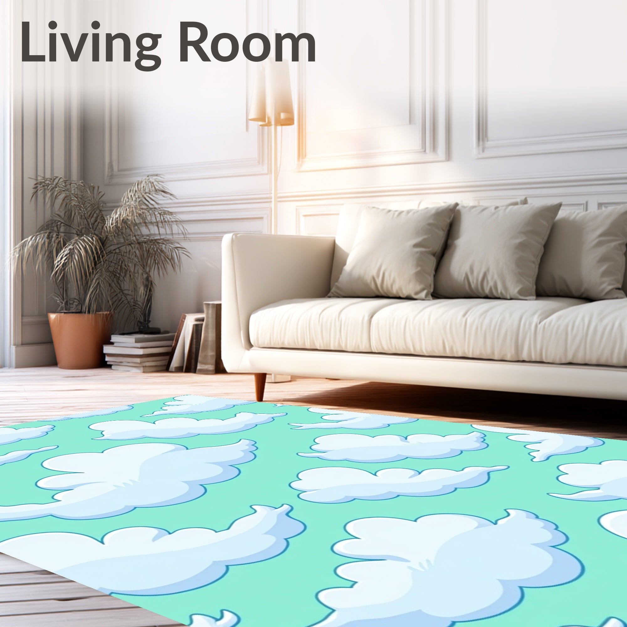 Playful Cloud Pattern Rug