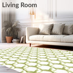 Metallic Honeycomb Geometric Pattern Rug