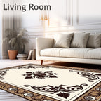 Classic Floral Scrollwork Border Rug