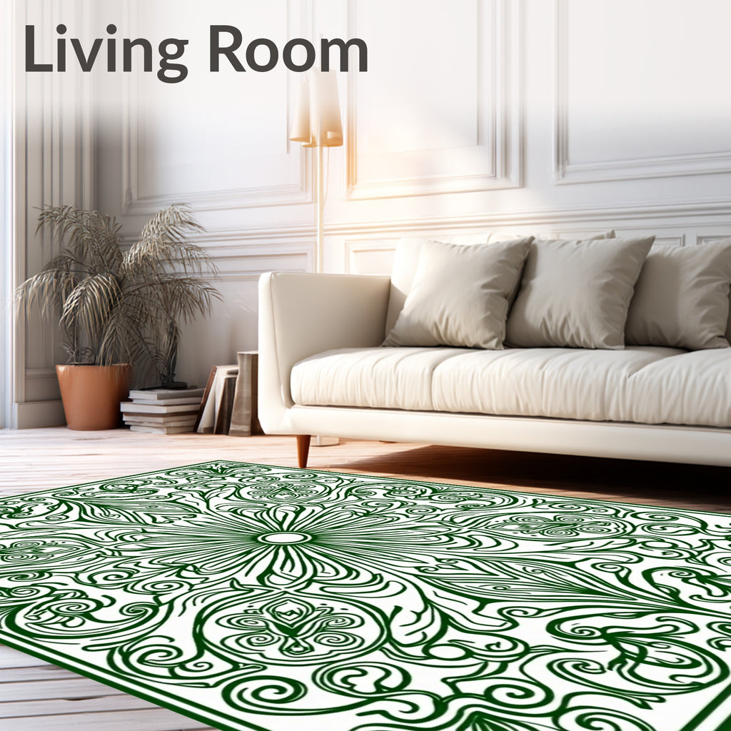 Intricate Floral Swirl Pattern Rug