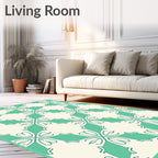 Mint Green Elegant Lattice Pattern Rug