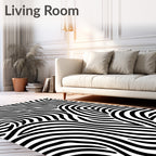Bold Black White Zebra Stripes Rug