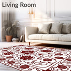 Ornate Floral Scroll Pattern Design Rug
