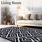 Abstract Geometric Interlocking Pattern Rug