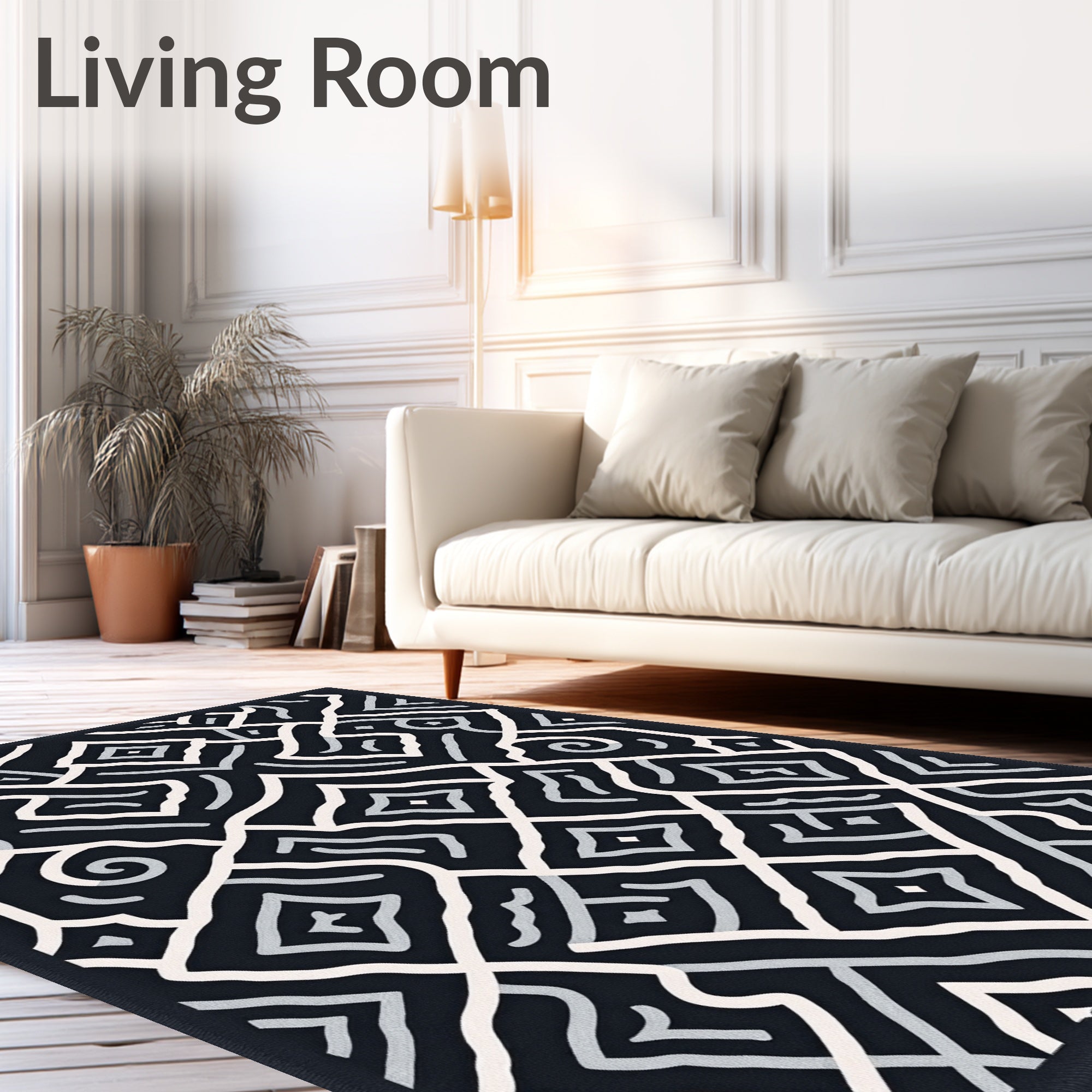 Abstract Geometric Interlocking Pattern Rug