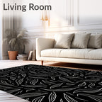 Organic Leaf Pattern Textile Design Rug
