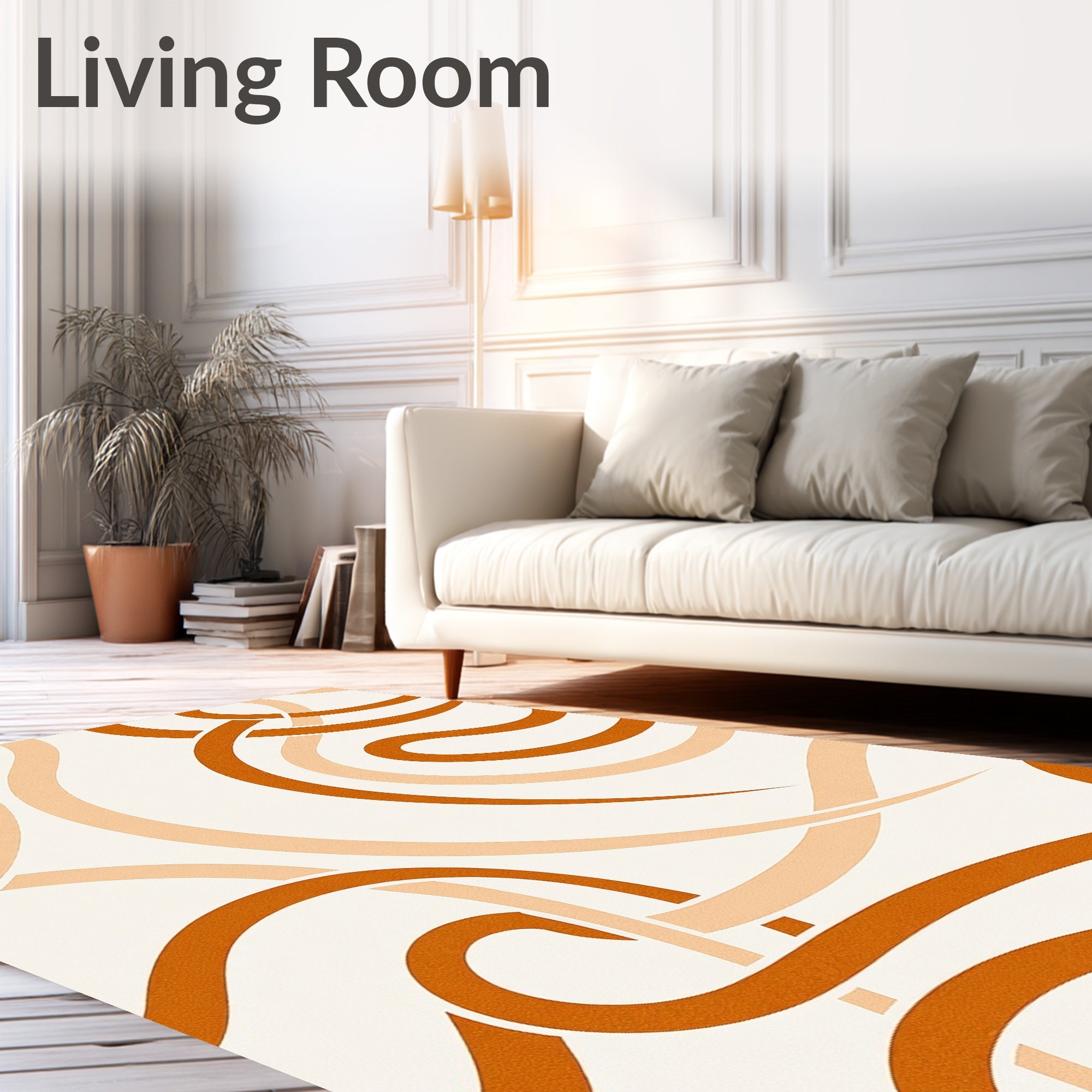 Organic Wavy Strokes Design Rug