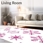 Deep Pink Snowflake Cluster Rug