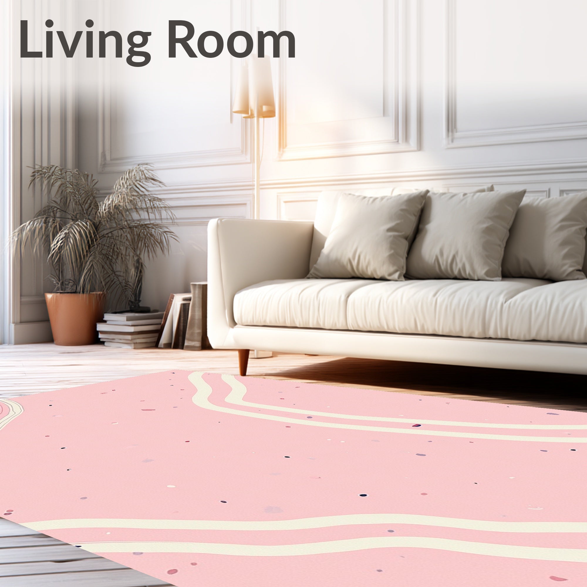 Soft Pink Wavy Speckled Pattern Rug