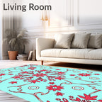 Floral Vines Red Pattern Rug