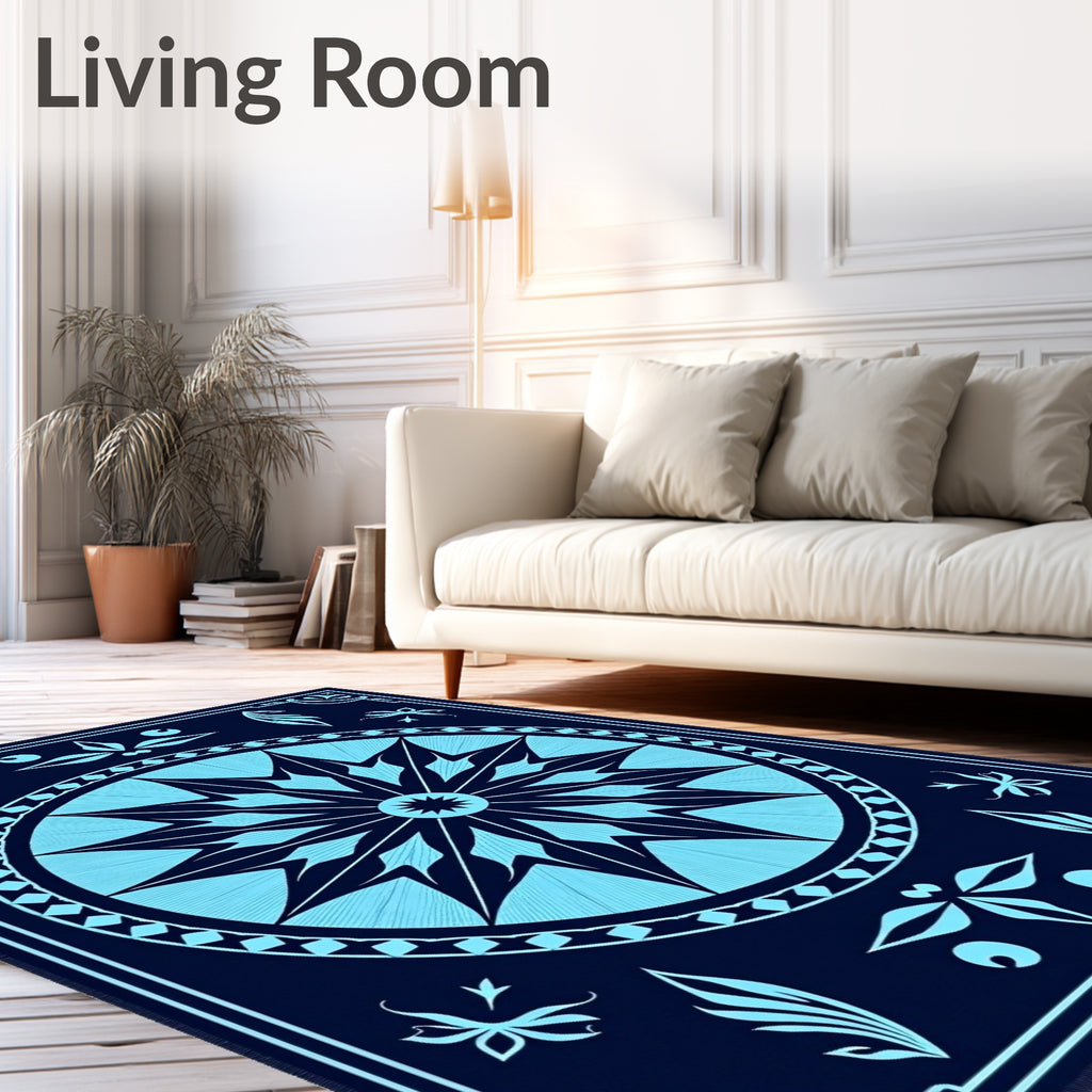 Starburst Mandala Geometric Pattern Rug