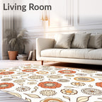 Hand Drawn Floral Mandala Pattern Rug