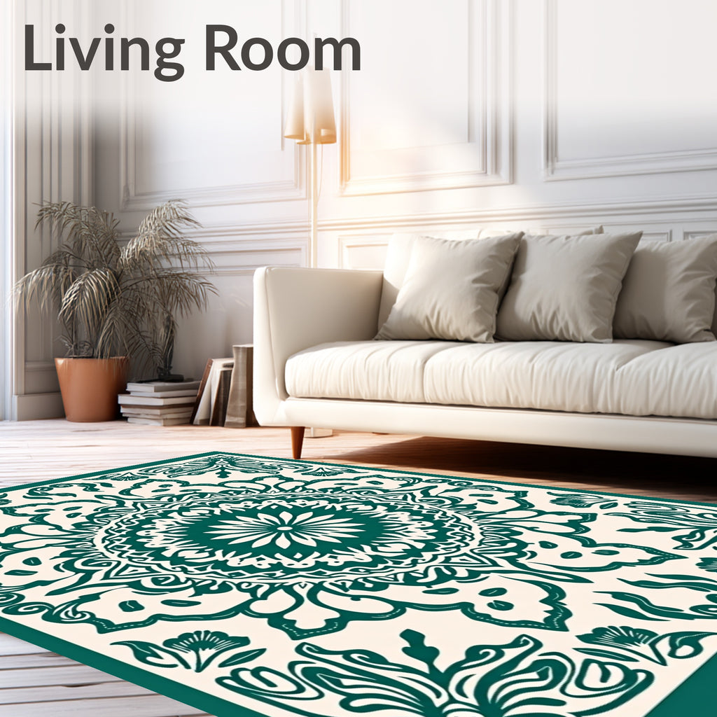 Intricate Floral Mandala Pattern Rug