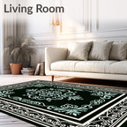 Classic Floral Border Intricate Design Rug