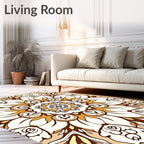 Radiant Floral Mandala Pattern Design Rug