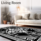 Monochromatic Intricate Geo-Floral Design Rug