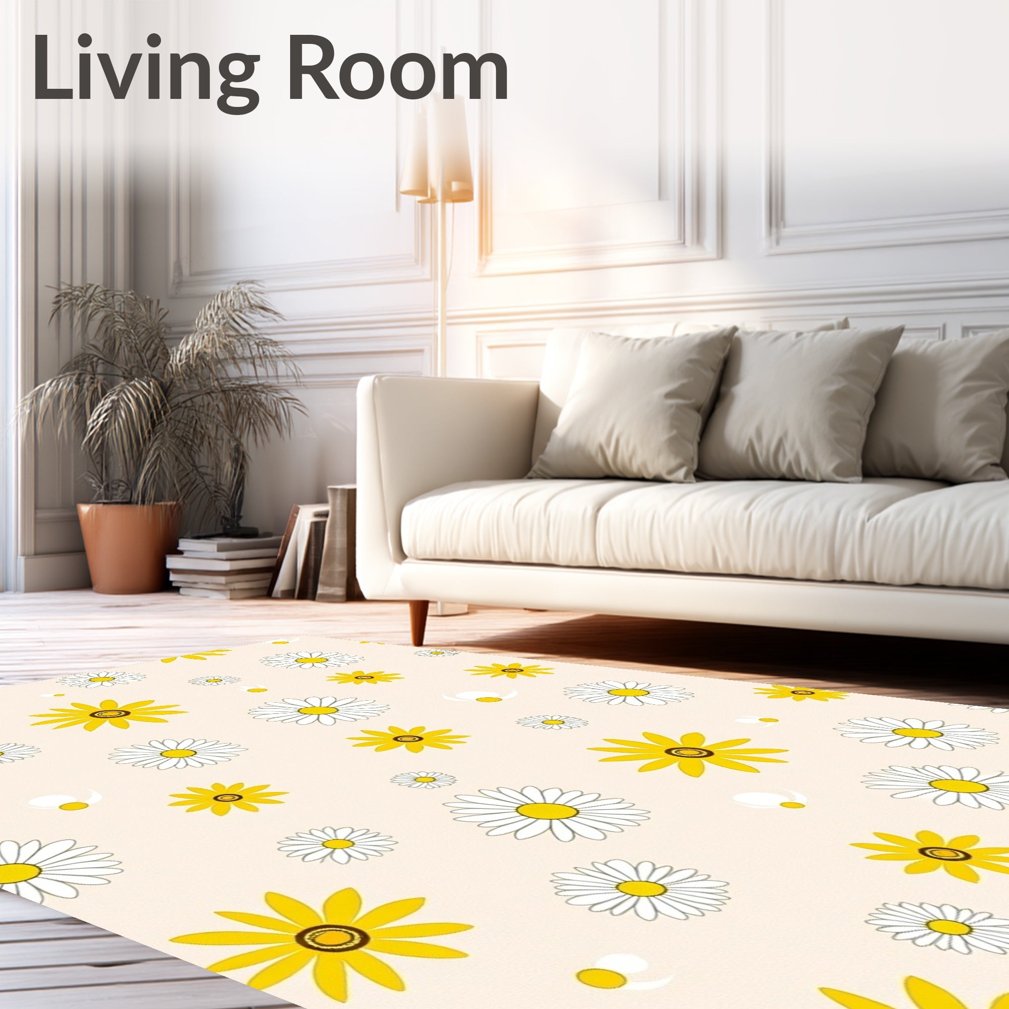 Daisy Floral Pattern For All Ages Rug
