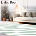 Sage Green Wavy Stripe Pattern Rug