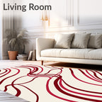 Crimson Swirls Patterned Rug