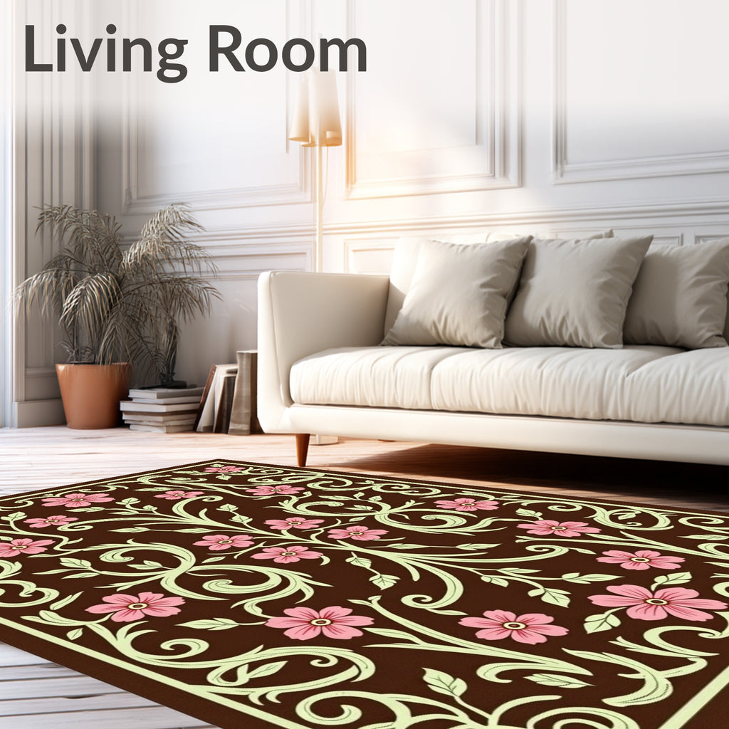 Floral Vine Classic Brown Rug