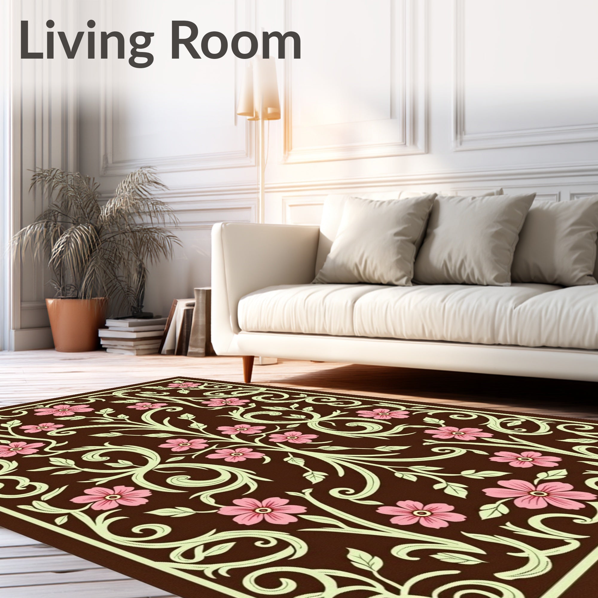 Floral Vine Classic Brown Rug