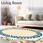 Floral Lace Border with Nature Design Rug