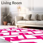 Geometric Houndstooth Pattern Rug