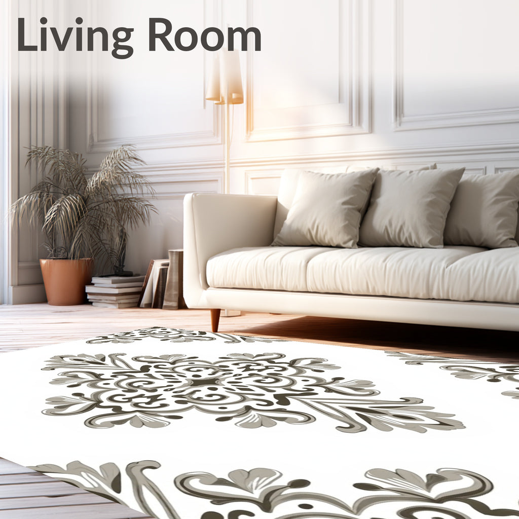 Traditional Floral Damask Pattern Rug