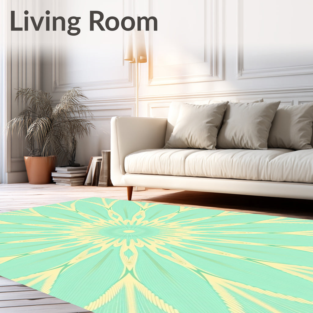 Radiant Geometric Sunburst Pattern Rug