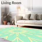 Radiant Geometric Sunburst Pattern Rug