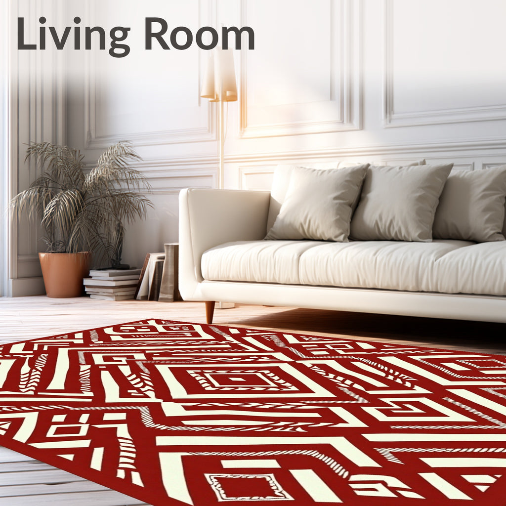 Bold Geometric Tribal Pattern Rug