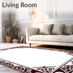 Classic Ornate Dark Red Pattern Rug