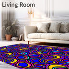 Vibrant Swirls And Circles Funky Pattern Rug