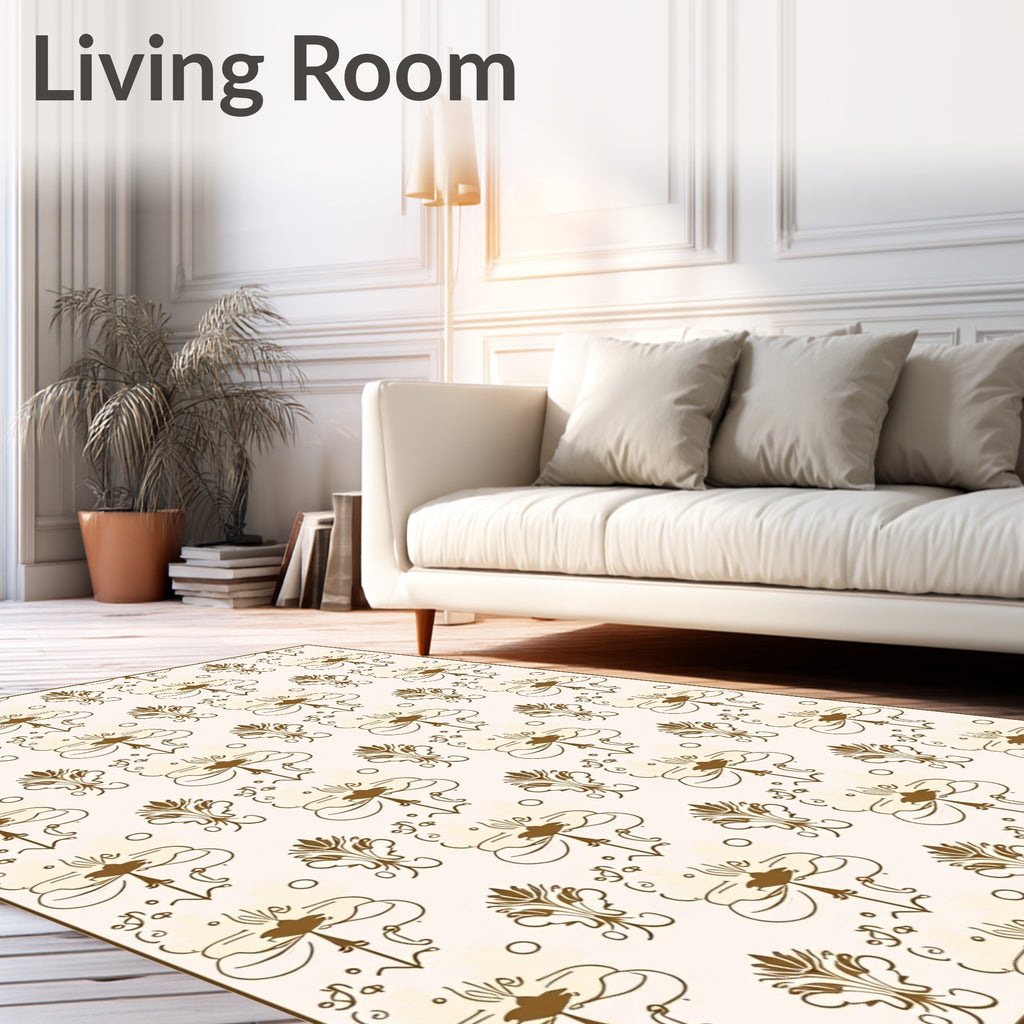 Ornate Floral And Swirl Pattern Rug