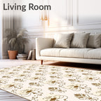 Ornate Floral And Swirl Pattern Rug