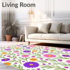 Retro Floral Daisy Pattern Rug
