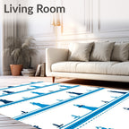 Nautical Navy Blue Lighthouse Pattern Rug