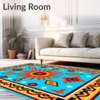 Vibrant Geometric Sun Motif Rug