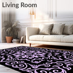 Ornate Floral Scrollwork Mandala Design Rug