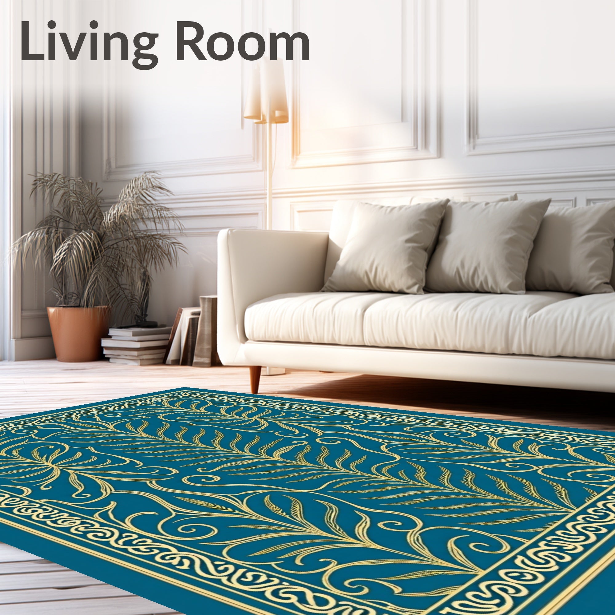 Vintage Foliage Scroll Pattern Rug
