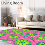Retro Floral Pattern Rug